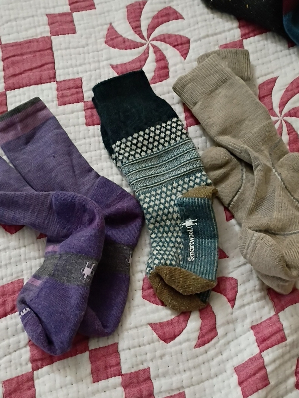 Smartwool + Bombas Mixed Pattern Crew Socks - Lot of 6
